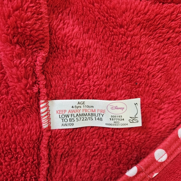 Disney ❤️Minnie Mouse Red Kids Robe - Picture 5 of 5